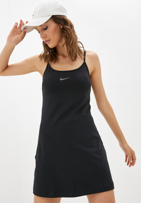 Платье Nike W NSW TAPE DRESS, цвет: черный, RTLAAP335801 — купить в интернет-магазине Lamoda