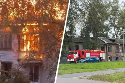 Ночной пожар в Архангельске: горел дом на Гайдара
