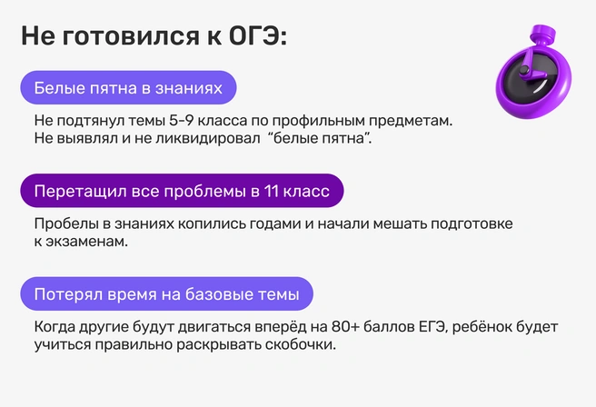 Проблемы с уровнем подготовки у тех, кто не готовился к ОГЭ | Источник: Ирина Калмыкова