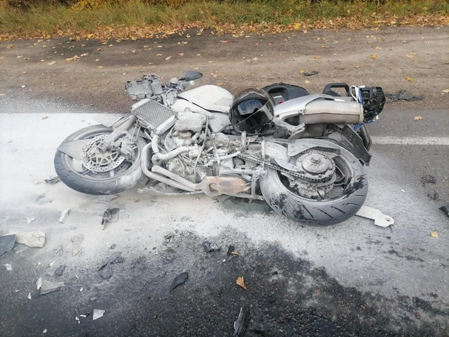 Мотоциклиста с травмами доставили в больницу | Источник: МВД России по Воронежской области / T.me