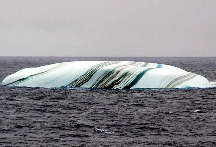 Снежный рулон и полосатый айсберг — два удивительных явления природы