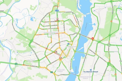 4-балльные пробки и аварии в Воронеже утром вторника