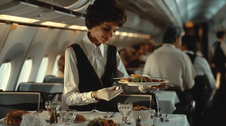 Лучше, чем в бизнес-классе: чем кормили пассажиров самолетов в прошлом столетии