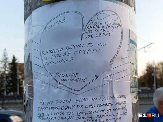 Объявления висят на городских улицах | Источник: Владислав Лоншаков / E1.RU