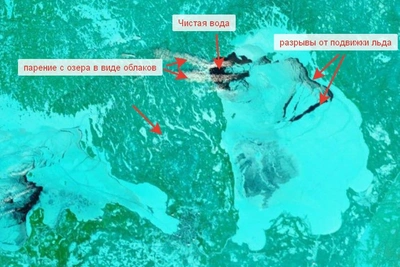 Ладога и Финский залив из космоса: вода, лёд и пар