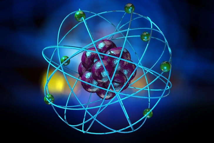 Схематичное изображение атома. Все атомы во Вселенной состоят из одних и тех же частиц: протонов, нейтронов и электронов | Источник: Ezume Images / iStock