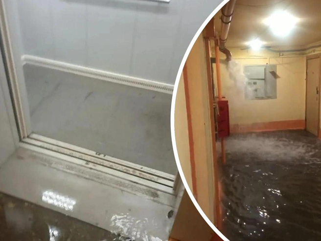 В подъезде на первом этаже вода достигала щиколотки и продолжала прибывать | Источник: читательница 72.RU