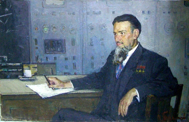 Леонид Тихомиров. «Портрет Игоря Курчатова». Союз художников России. | Источник: пресс-служба выставки