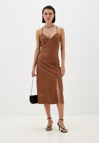 Корсетное платье коричневого цвета