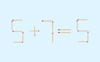 5+7 никак не может быть равно 5: передвиньте 1 спичку, чтобы пример стал верным