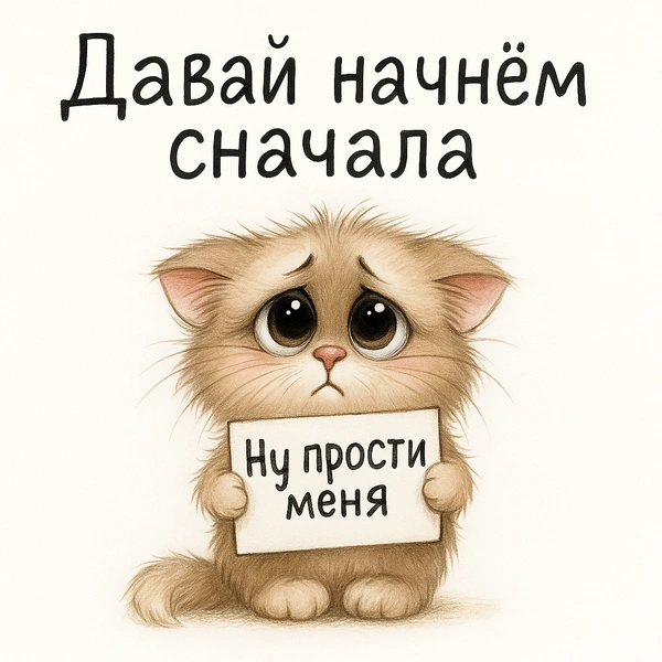 открытка прости, открытка с извинениями, открытки для друзей, открытки скачать | Источник: theDay/DALL-E