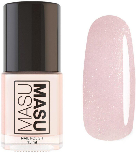 Masura лак для ногтей MASU MASU Атласный Шелк, молочный, розовый, с шиммером