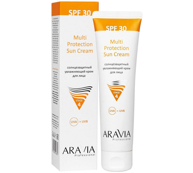Солнцезащитный увлажняющий крем для лица Multi Protection Sun Cream SPF 30 ARAVIA Professional 