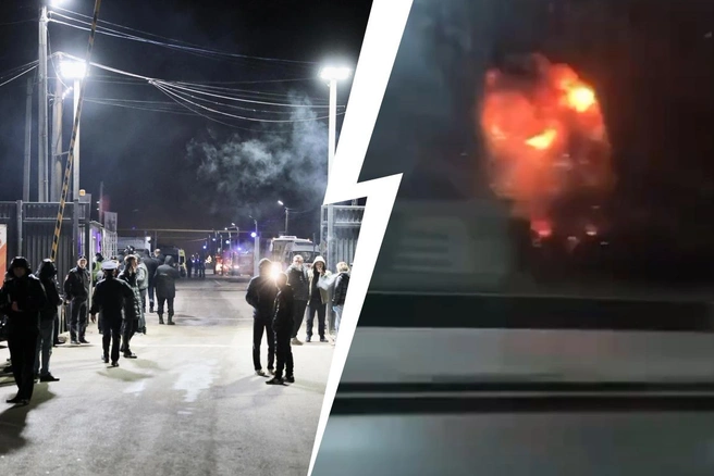 Взрыв прогремел на предприятии глубокой ночью, но около места происшествия все равно собралось много людей | Источник: Наталья Лапцевич / 74.RU, читатель 74.RU