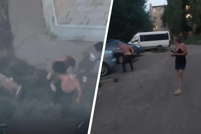Происходящее во дворе было снято на видео | Источник: @vlg_crime / Telegram