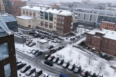 Циклон принес снег и ветер в Архангельскую область