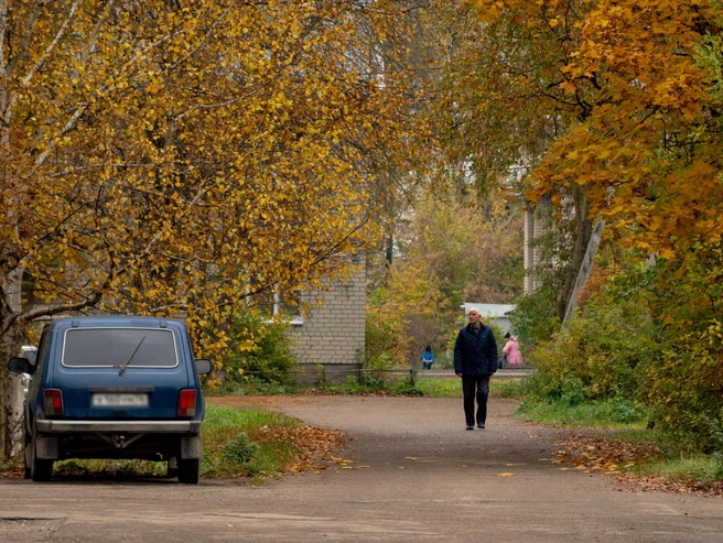 Создаётся впечатление, что местные жители наслаждаются размеренной жизнью в осенний период | Источник: Кирилл Поверинов / 76.RU