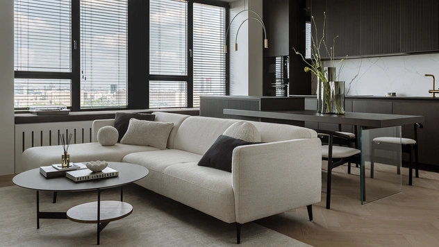 Игра контрастов: квартира 80 м² в Москве для молодой пары