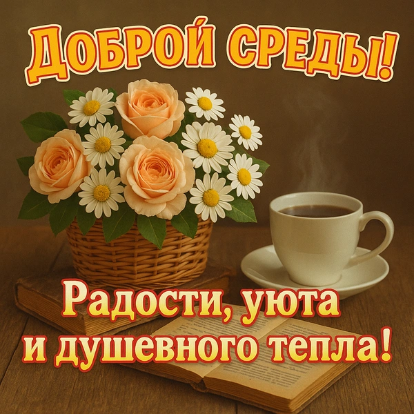 открытка среда, открытка доброй среды, открытки утро среда, открытки с добрым утром среды, открытка доброй летней среды, среда открытки красивые, открытки с летней средой, бесплатные открытки среда, доброй среды открытки красивые | Источник: theDay/DALL-E