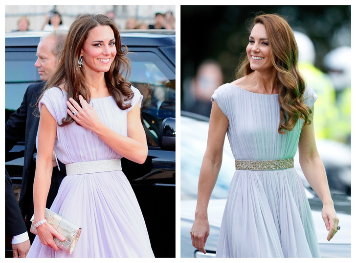 Одно и то же платье и десять лет разницы: сравниваем два выхода герцогини Кейт в одном из ее любимых нарядов