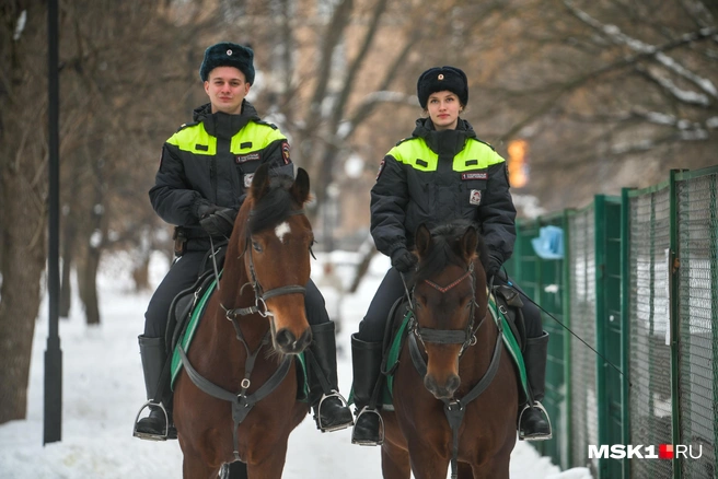 Конная полиция в Москве: первый специальный конный полк у метро