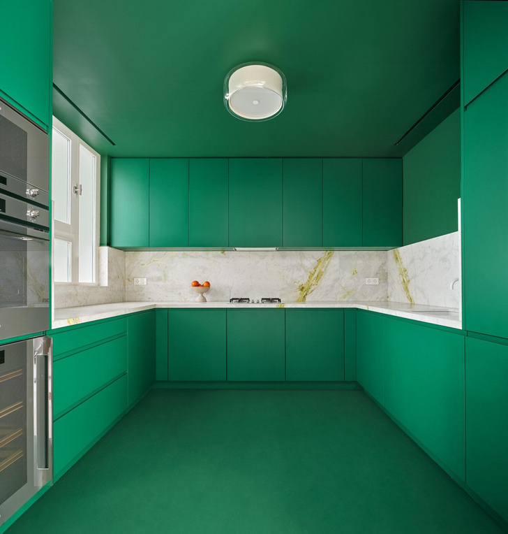Квартира в Барселоне с зеленой кухней