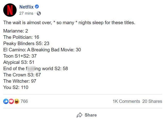 Netflix случайно слил дату выхода сериала «Ведьмак» | Источник: Facebook (запрещенная в России экстремистская организация)