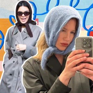 Как носить шерстяную косынку: 3 модных способа избавиться от шапки и шарфа зимой 2025/26