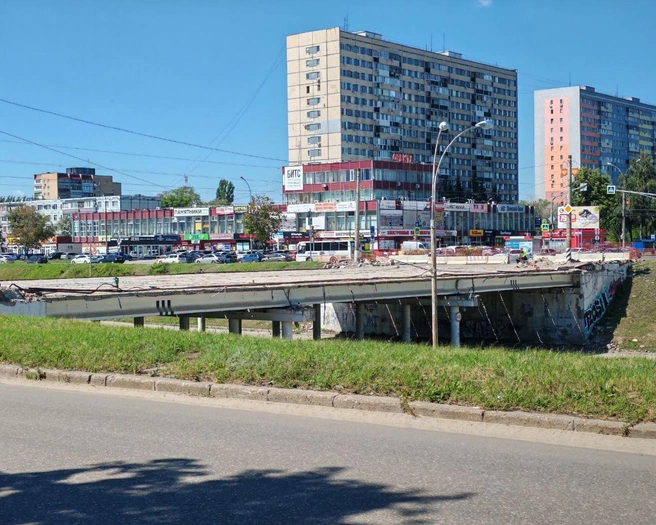 Мост на время превратился в опасную строительную площадку | Источник: Администрация Тольятти