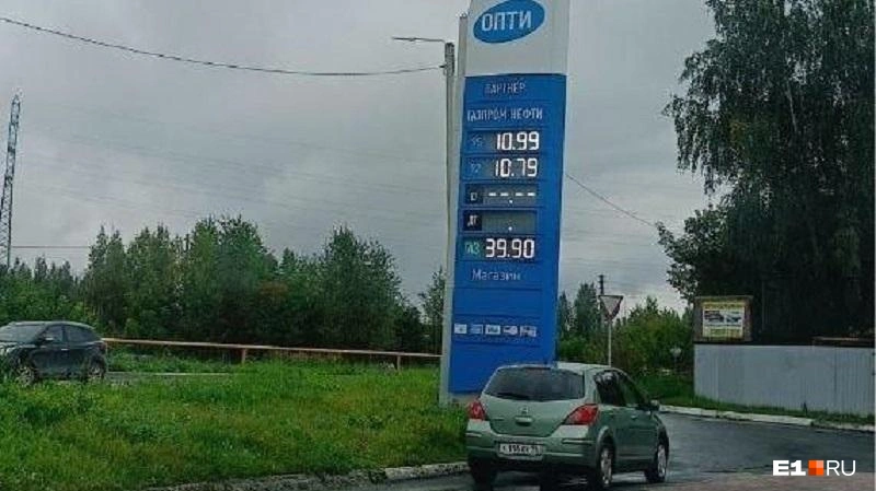 Такие цены на заправке «Опти» в Берёзовском, но читательницу это не смутило и она предпочла заправиться без очереди | Источник: читательница E1.RU