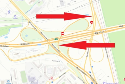 На развязке КАД с Московским шоссе закроют два съезда