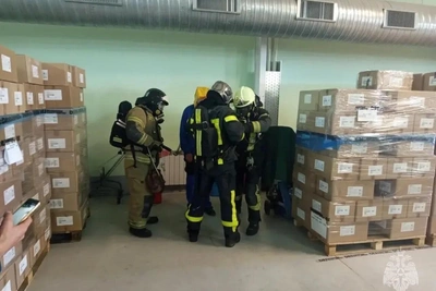 Учения МЧС в Гусеве: ликвидация условного пожара