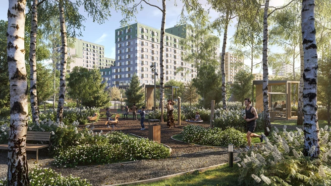 В кварталах много зелени | Источник: «Талан»