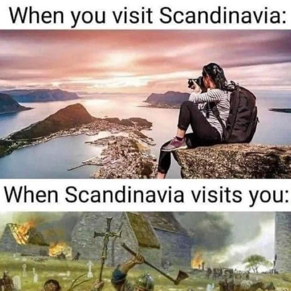Когда ты наносишь визит в СкандинавиюКогда скандинавы наносят визит в твои земли | Источник: Соцсети