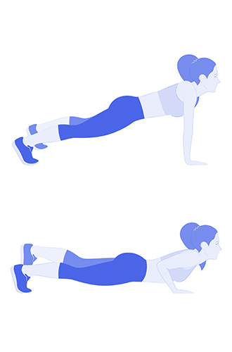 Отжимания с широко расставленными ногамиТак вы будто укорачиваете свое тело, облегчая процесс отжиманий. Технология все та же, что и при обычных отжиманиях, однако в этом упражнении ноги должны быть разведены в стороны. Сокращайте расстояние между ногами по мере того, как будете чувствовать, что упражнение дается легче.