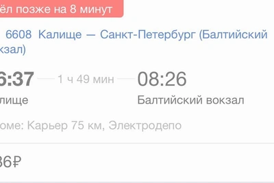Поезд из Калище в Петербург задержался на 2,5 часа