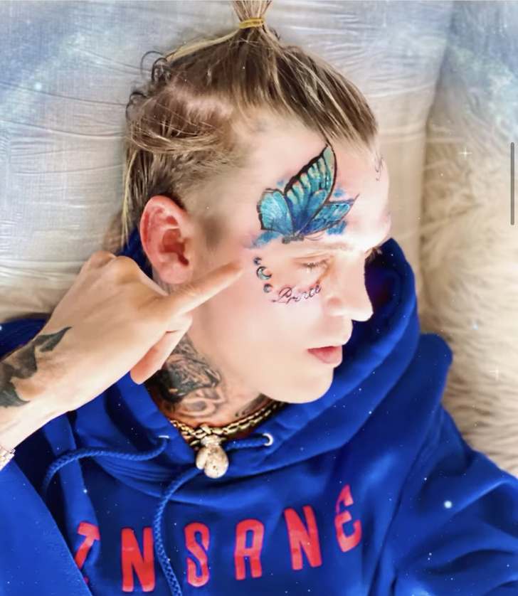 Aaron Carter Butterfly Face Tattoo