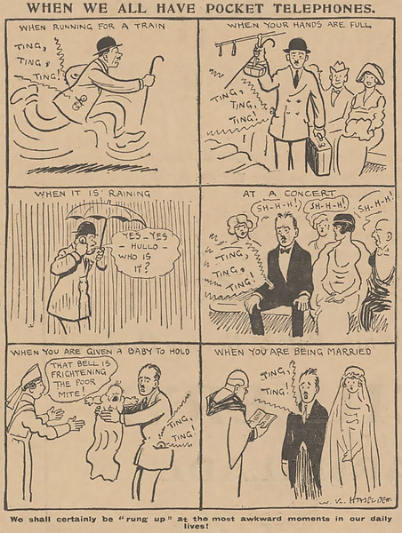 Пророческая карикатура про смартфоны из 1923 года