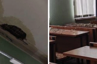 Потолок обвалился в аудитории Казанского авиационного института