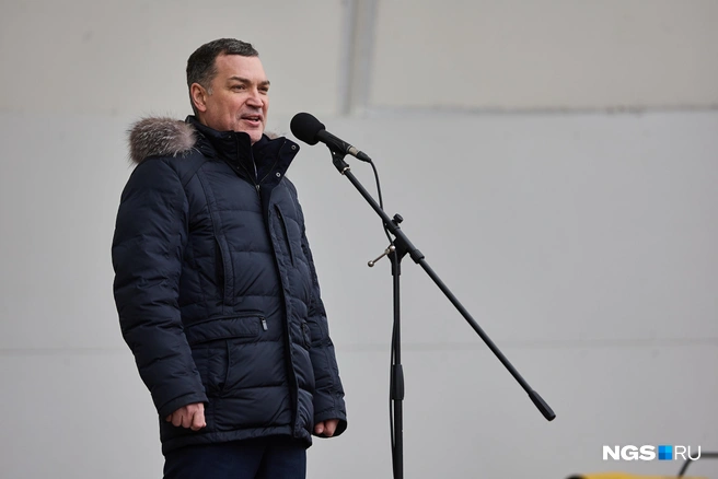 В мероприятии принял участие мэр Максим Кудрявцев | Источник: Александр Ощепков / NGS.RU