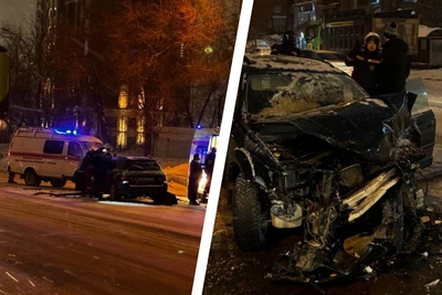 Subaru столкнулся с самосвалом на Чернышевском спуске