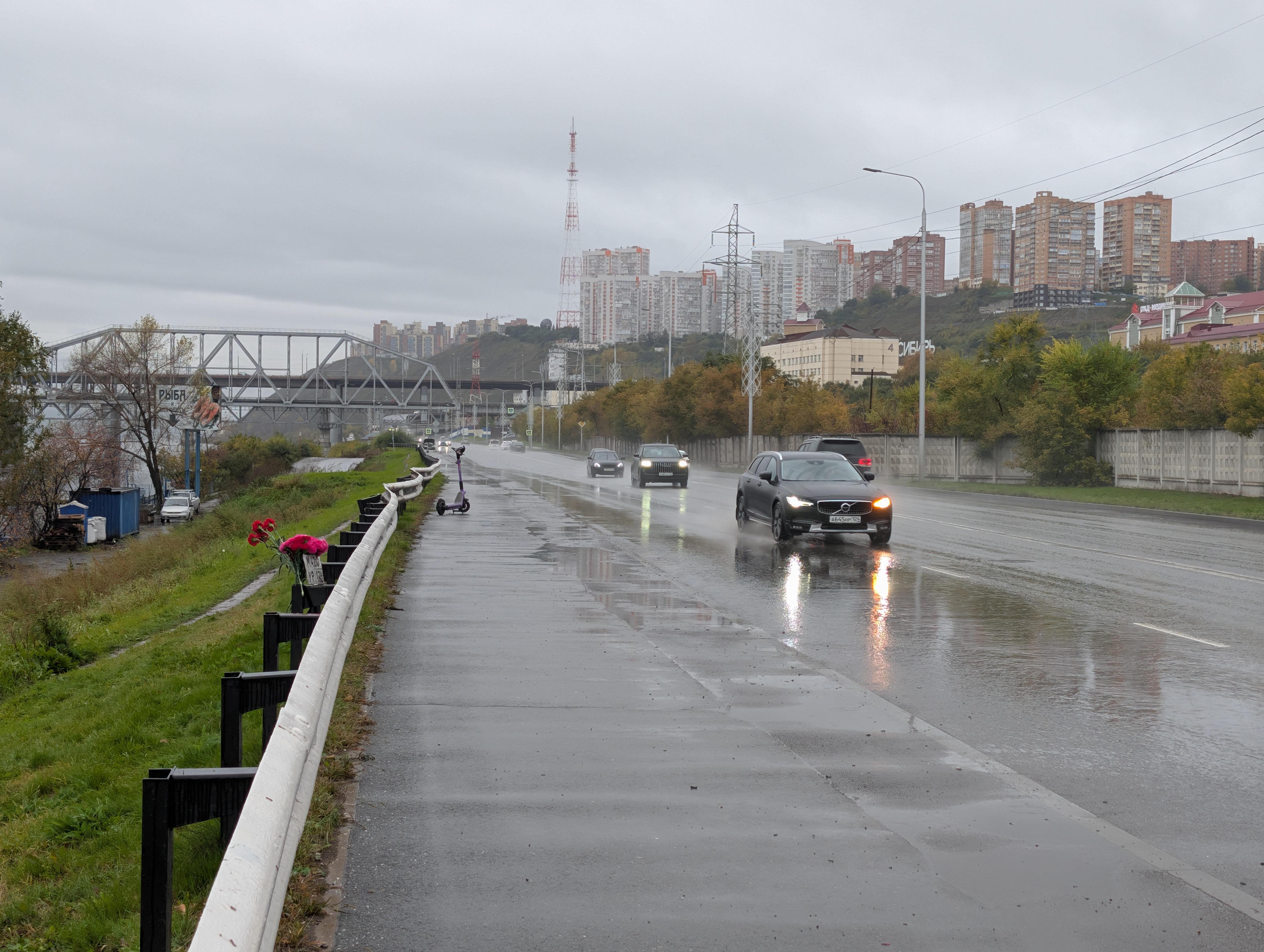 На месте ДТП, в котором погибли три студентки СФУ, возложили цветы