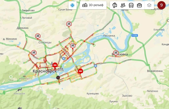 В центре красным-красно | Источник: 2gis.ru