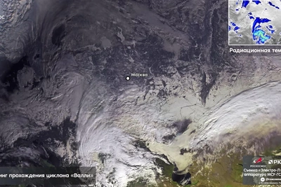 Роскосмос показал циклон Валли, засыпавший снегом Москву и Волгоград