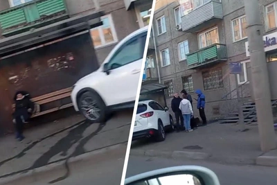 Автомобиль врезался в остановку на Калинина, сбив женщину