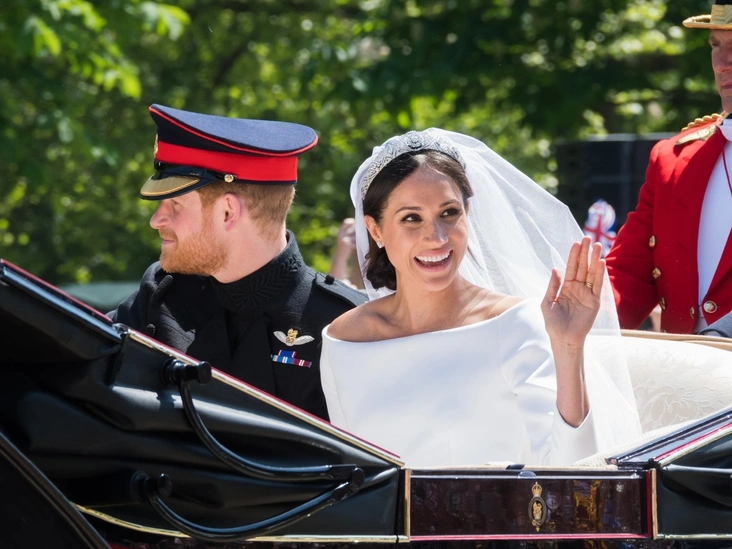 Принц Гарри и герцогиня Меган в день своей свадьбы, Виндзор, 19 мая 2018
