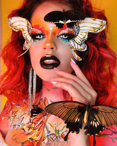 Королева бабочек: Оля Шелби показала завораживающий креативный макияж 🦋