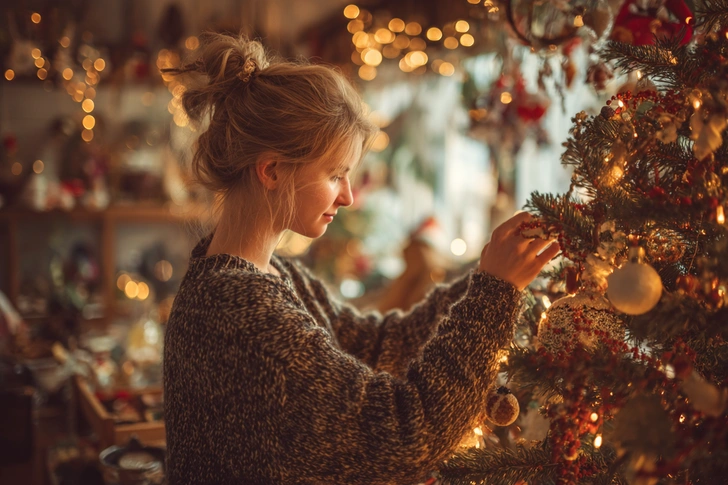 елка на новый год 2026, как украсить елку на новый год 2026, красивая елка на новый год 2026, как нарядить елку на новый год 2026, новый год 2026 какие цвета на елке, цвета 2026 года на новый год елка, игрушки на елку 2026 | Источник: Midjourney