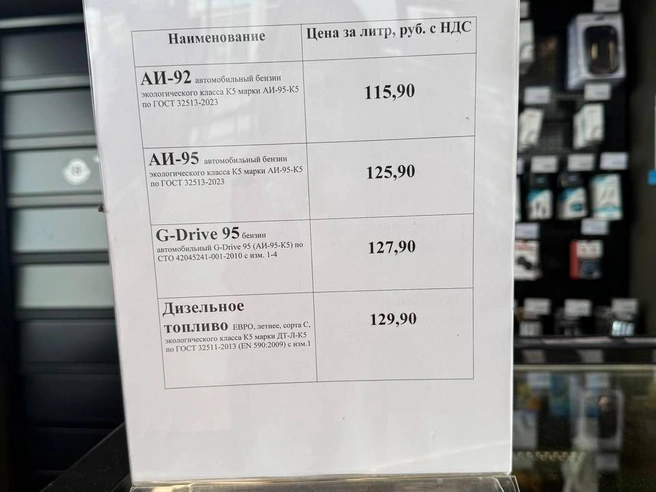 Цены на бензин на заправке «Газпром» в Саратове составляли 115 рублей за литр. | Источник: Ольга Ульянова