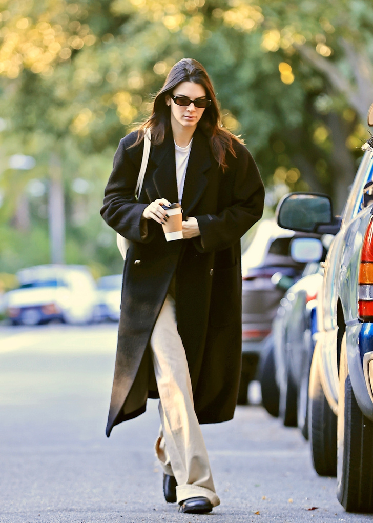 Модная шпаргалка: Кендалл Дженнер напоминает, как выглядит базовое черное пальто
